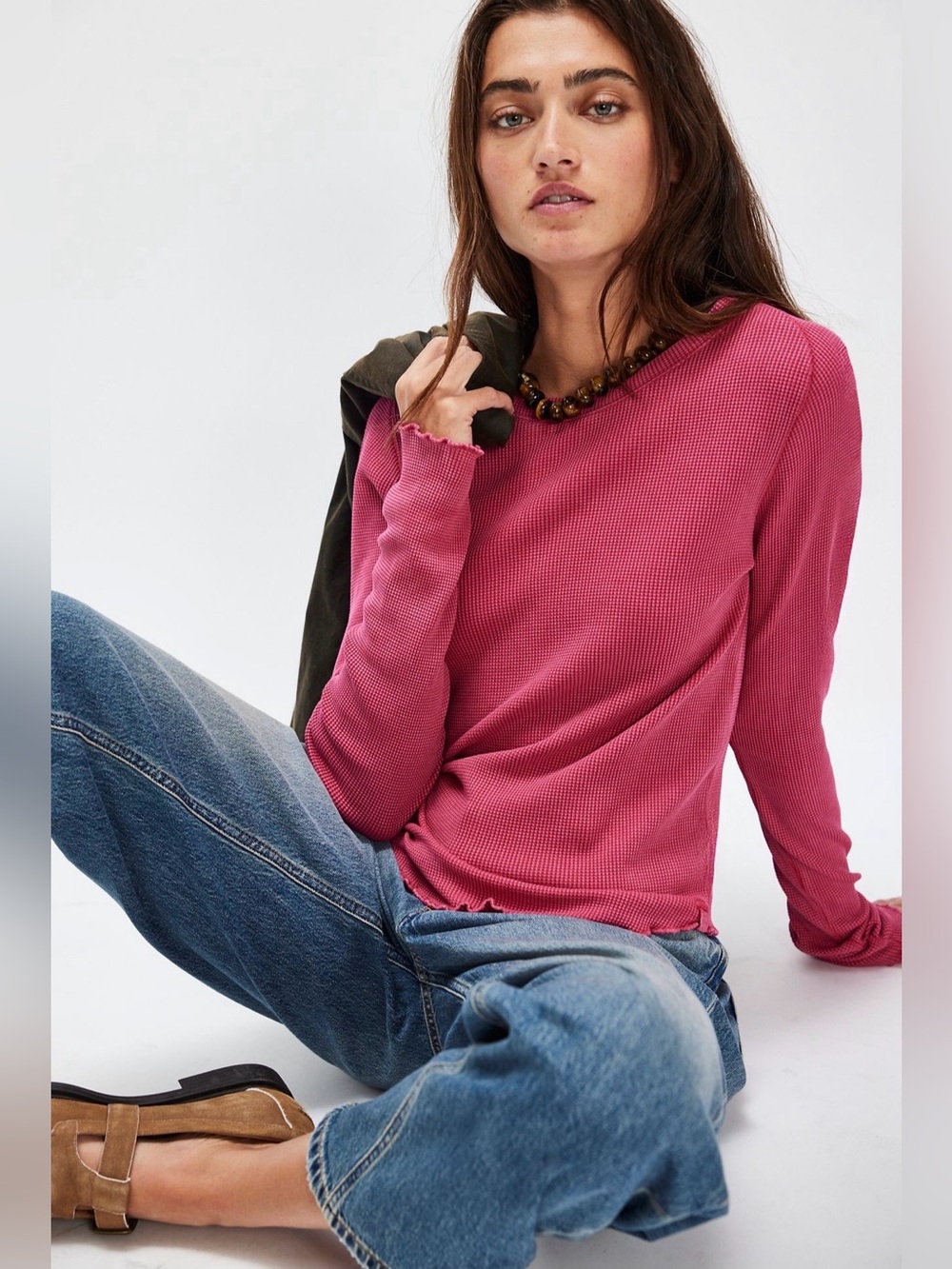 NWOT Free People We The Free Easy Does It Long Sleeve Tee - Picture 4 of 9